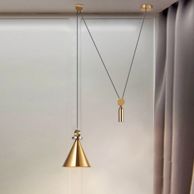 Modern Style 1 Light Free to Lift Pulley Pendant For  Bar Kitchen Island Lighting