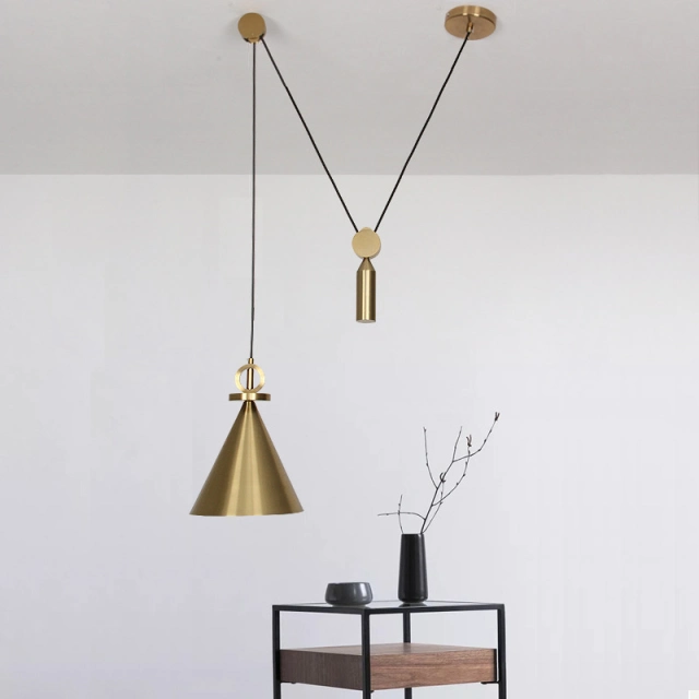 Modern Style 1 Light Free to Lift Pulley Pendant For  Bar Kitchen Island Lighting