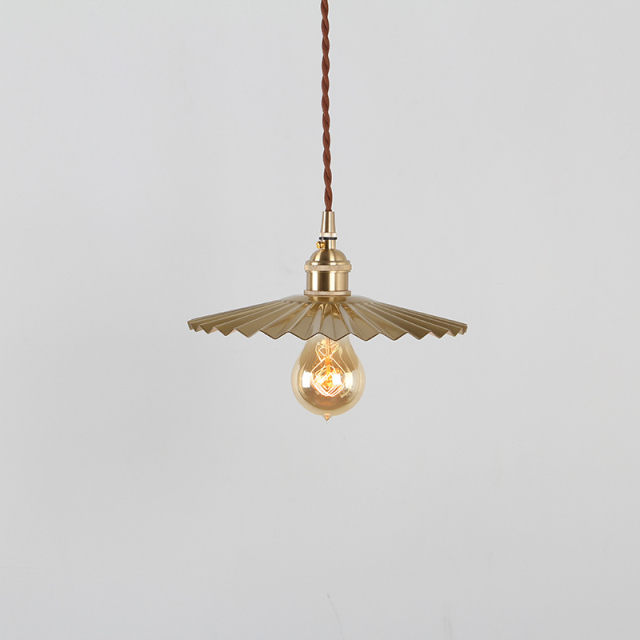 Industrial Modern Mini Brass Pleat Pendant for Dining Room/Restaurant/Coffee Shop