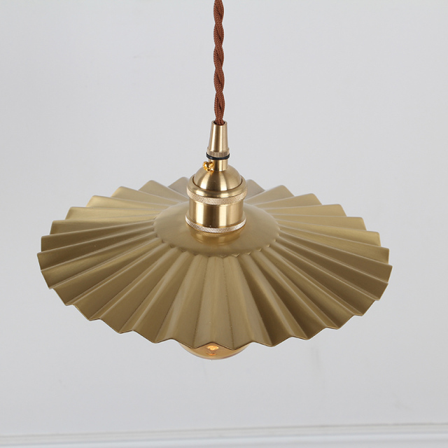 Industrial Modern Mini Brass Pleat Pendant for Dining Room/Restaurant/Coffee Shop