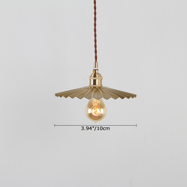 Industrial Modern Mini Brass Pleat Pendant for Dining Room/Restaurant/Coffee Shop
