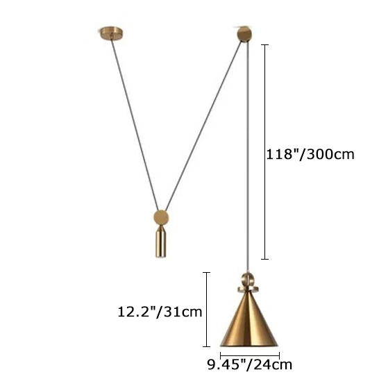 Modern Style 1 Light Free to Lift Pulley Pendant For  Bar Kitchen Island Lighting
