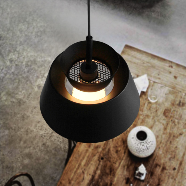 Modern 1 Mini Metal/Glass Haning Pendant Light in Black/White for Dining Room/Living Room/Restaurant