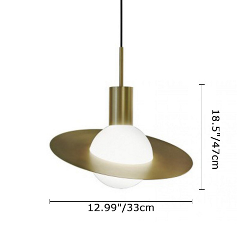Modern Simple 1 Light Planet Glass Gold Pendant for Exhibition Hall/Showroom/Bar