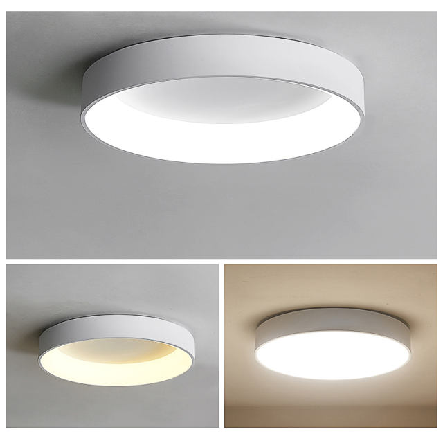 Minimalist LED Flush Mount Ceiling Light Hollowed Large Metal Ceiling Lamp Dimmable for Living Room/Dining Room/Bedroom Room