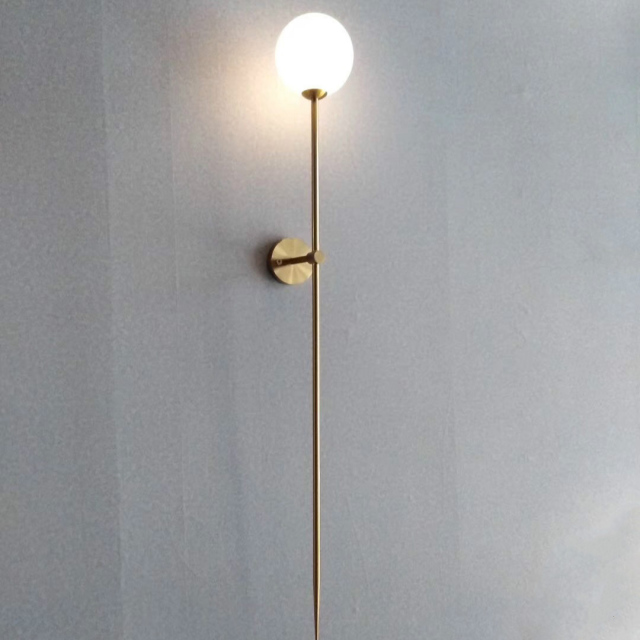 Contemporary Style Chic 1 Light Needle Wall Sconce with Opal Glass Shade for Living Room Hallway