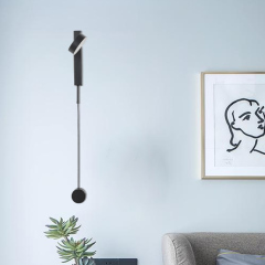 Scandinavian Style 1 Light LED Black Rotatable Black Wall Sconce For Bedside Living Room