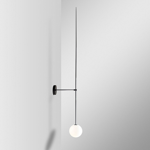 Contemporary Style Chic 1 Light Needle Wall Sconce with Opal Glass Shade for Living Room Hallway