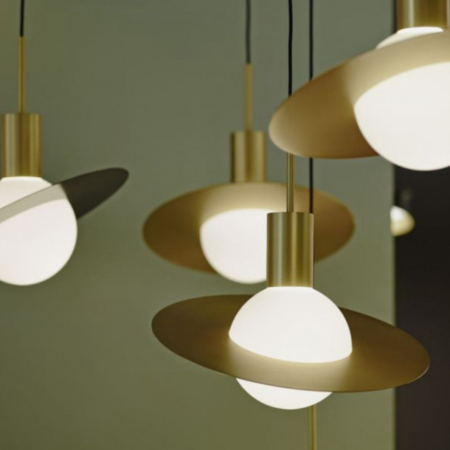 Modern Simple 1 Light Planet Glass Gold Pendant for Exhibition Hall/Showroom/Bar
