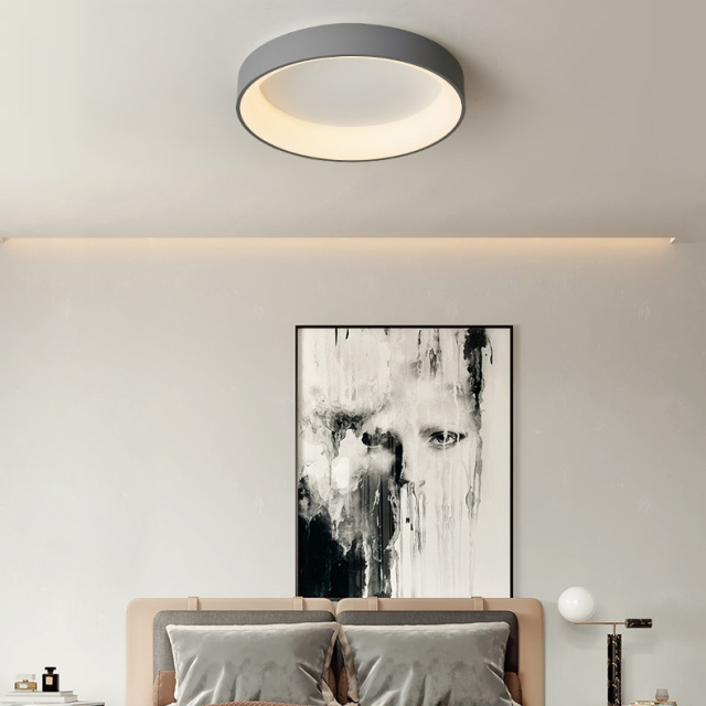 Minimalist LED Flush Mount Ceiling Light Hollowed Large Metal Ceiling Lamp Dimmable for Living Room/Dining Room/Bedroom Room