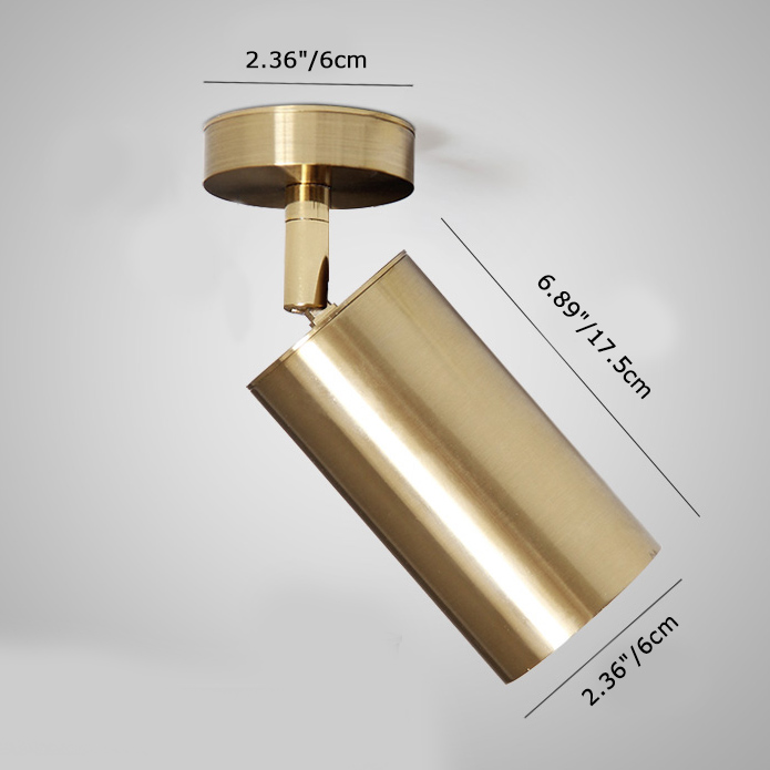 Mid Century Modern 1 Light LED Brass Ceiling Light Directional Spot Light for Kitchen /Hallway /Bar