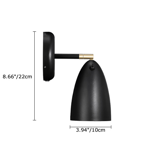 Scandinavian Style 1 Light Plug-in Rotatable Wall Sconce in Black