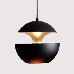 Mid Century Modern 1 Light Aluminum Pendant in Black/White For Dining Room/Living Room