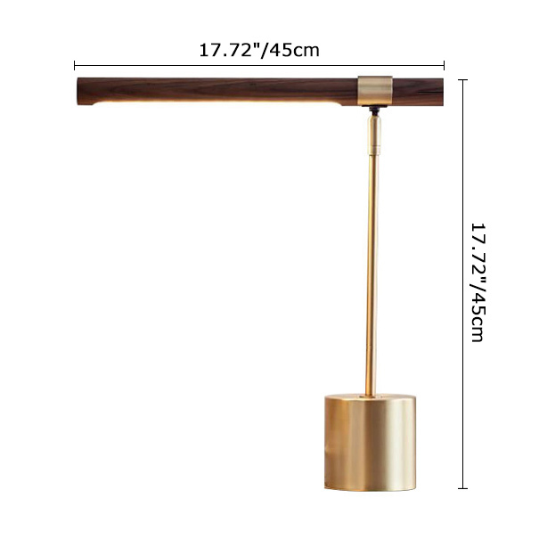 Modern Simple 1 Light Brass Table Lamp Wood Grain Design for Study Room