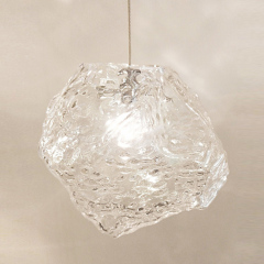 Modern Style Glass Foyer Chandelier Cube Multi-Light Pendant Lamp for Staircase High Ceiling Restaurant Bar Decor