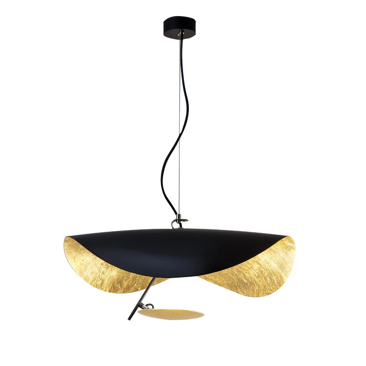Mid Century Modern 1 Light LED Flying Saucer Pendant in BLack/White for