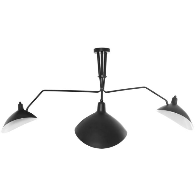 Mid Century Modern 3 Light Stretching Ceiling Light in Black for Living Room Bar Restaurant