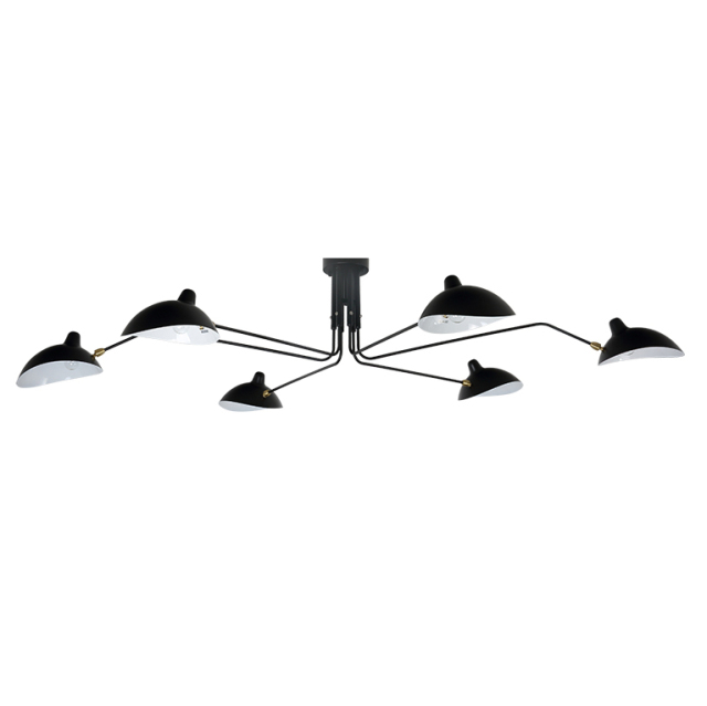 Mid Century Modern 3 Light Stretching Ceiling Light in Black for Living Room Bar Restaurant