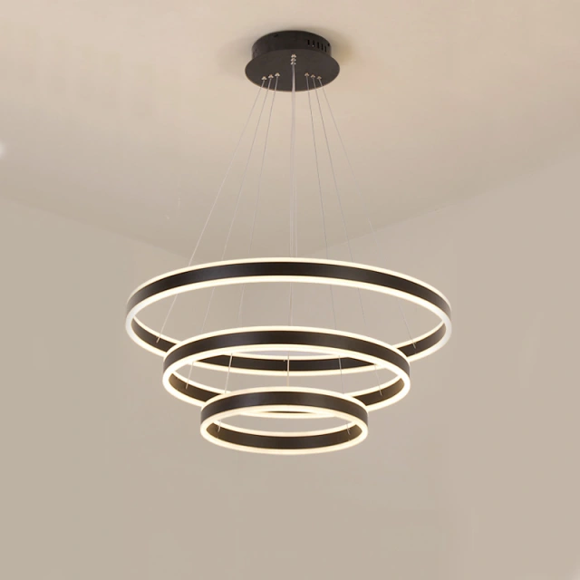 Modern LED Lighting Acrylic Circular Chandelier for Foyer Living Room Dining Room Bedroom