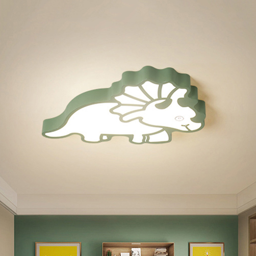 Modern Cool Kid Lighting Dinosaur Flush Mount Ceiling Lamp for Boys and Girls Nursery Room Playroom