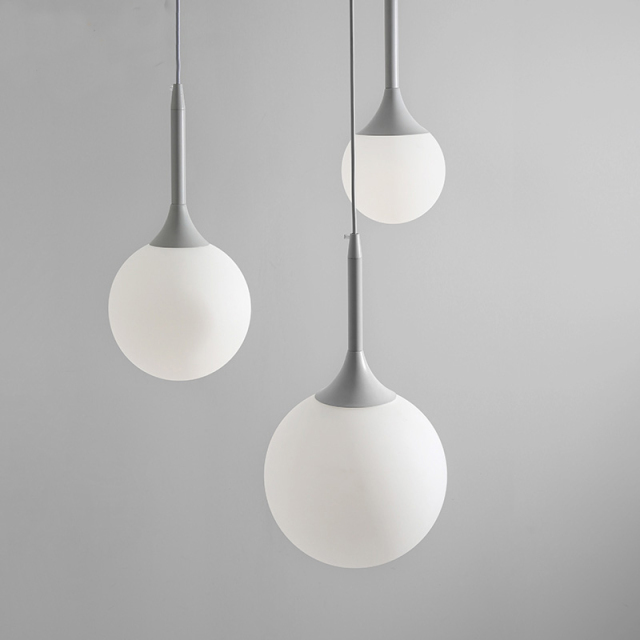 Modern Style 1 Light Pendant Castore Suspension with Hand Blown Glass Diffuser for Restaurant Bar and Kitchen Island