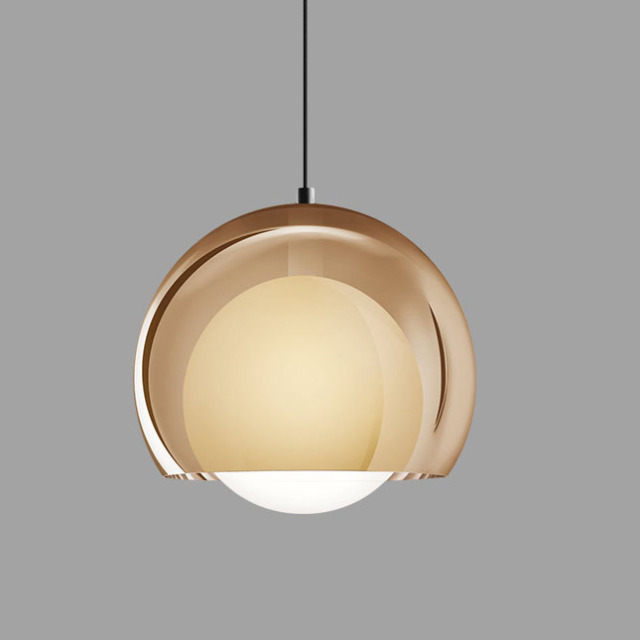Modern Style 1 Light Hand-blown Glass Globe Pendant for Dining Room Bar and Restaurant