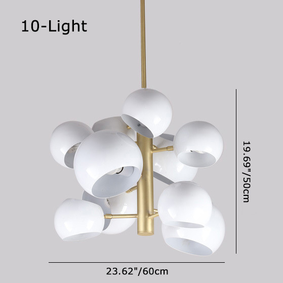 Danish Modern Designer 10-Light Modo Bubble Chandelier for Foyer Dining Room