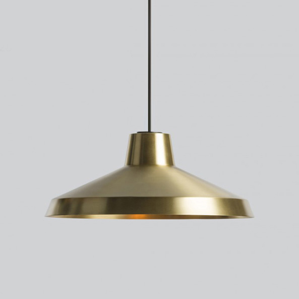 Retro-chic 1-Light Cone Shaped Pendant Light in Brass