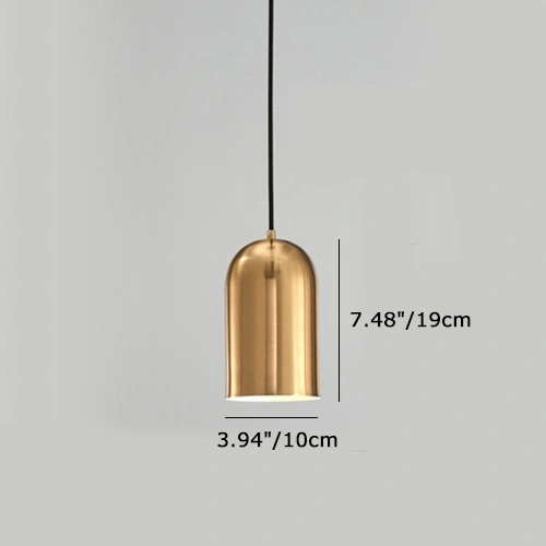 Mid-Century Modern 1-Light Mini Pendant Light Glossy Gold Pendant for Dining Room Bedside Bar