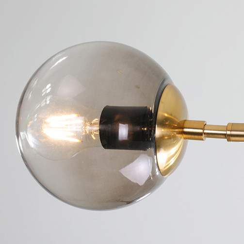 4/6-Light Vertical Linear Chandelier with Glass Spheres in Modern Style for Kitchen Dining Room
