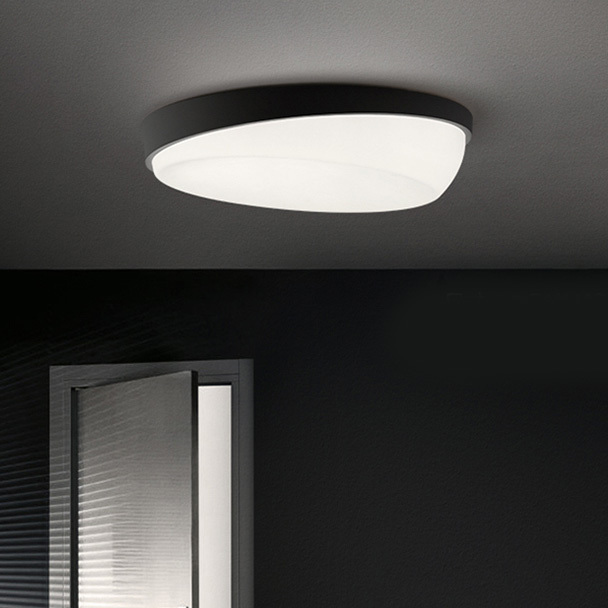 Modern LED Slope Concave Flush Mount Ceiling Light Dimmable