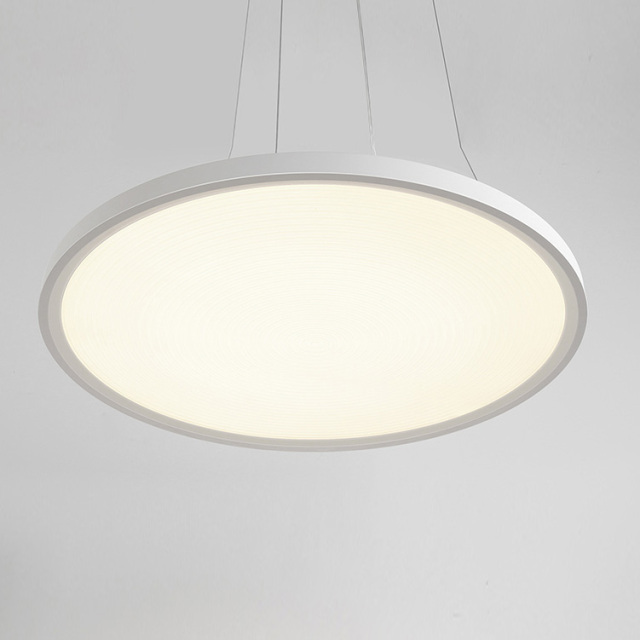 Modern Ultra-thin Disc 1-Light LED Pendant in Black/White for Dinging Room