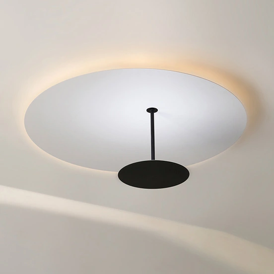 Modern Balck and White Sundial LED Semi Flush Mount Ceiling Light Novelty Ceiling Lamp