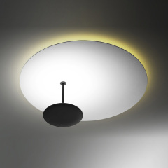 Modern Balck and White Sundial LED Semi Flush Mount Ceiling Light Novelty Ceiling Lamp