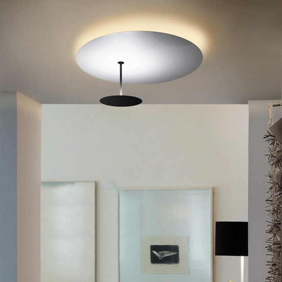 Modern Balck and White Sundial LED Semi Flush Mount Ceiling Light Novelty Ceiling Lamp