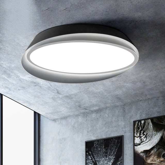 Contemporary Breaking Shell Round LED Ceiling Lamp in Black/White Dimmable