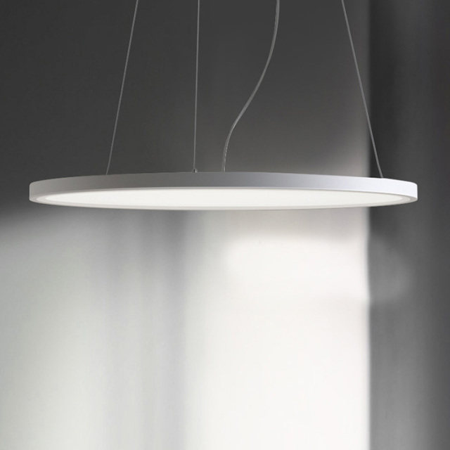 Modern Ultra-thin Disc 1-Light LED Pendant in Black/White for Dinging Room