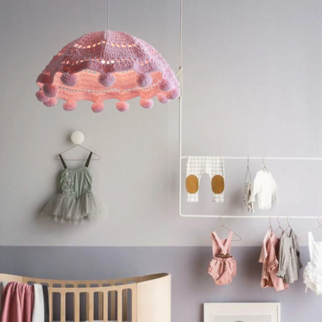 Soft and Cute Hand-woven Cotton Pendant Light for Nursery Lighting Insta Famous Home Decor