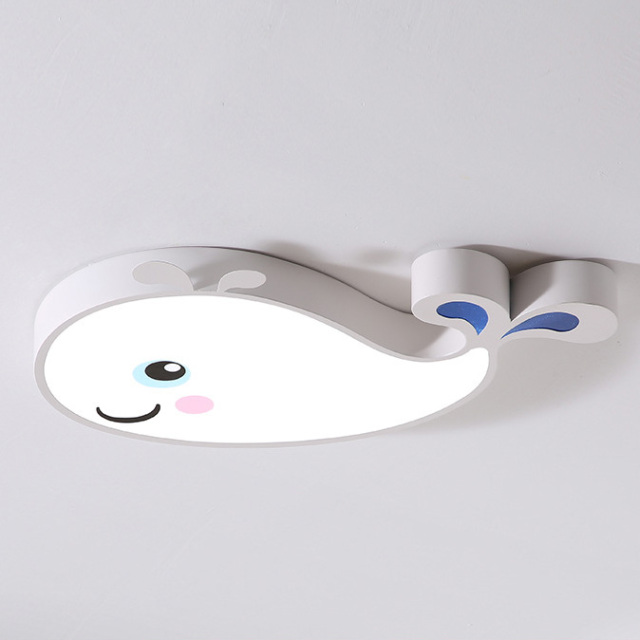 Cool Kid Lighting Dimmable LED Cartoon Whale Flush Mount for Nursery Lighting Holiday Present&amp;Gift