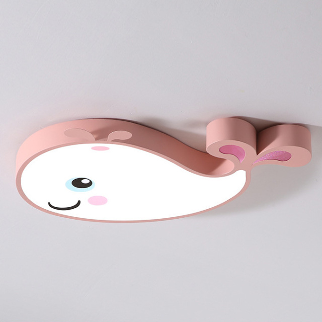 Cool Kid Lighting Dimmable LED Cartoon Whale Flush Mount for Nursery Lighting Holiday Present&amp;Gift