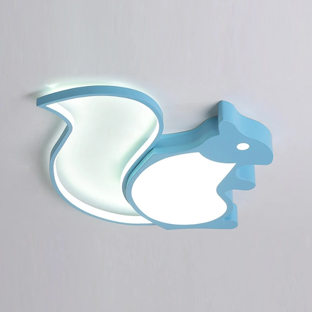 Energy Saving Blue Squirrel LED Ceiling Lamp Dimmable Kid's Room Ceiling Light