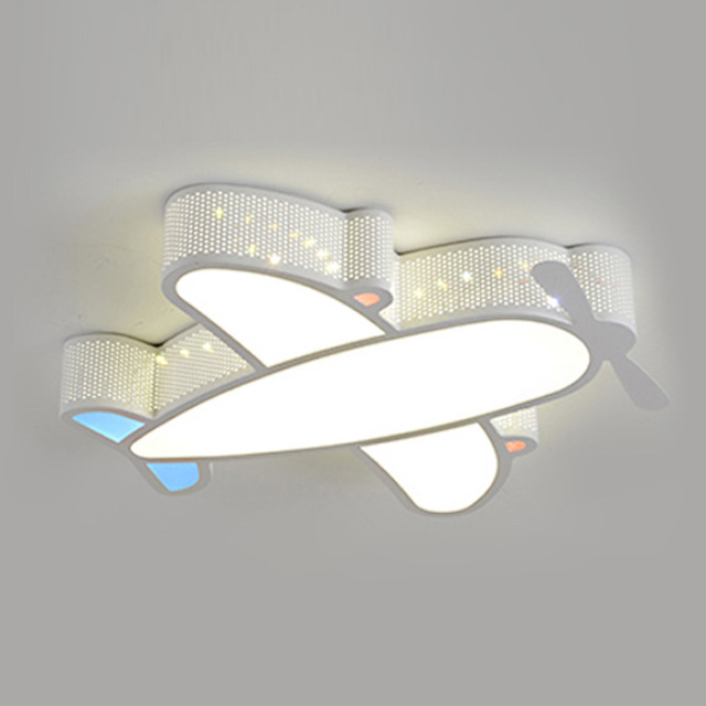 Modern LED Flush Mount Children's Rocket Ship Dimmable Ceiling Light for Boy's Room Play Room