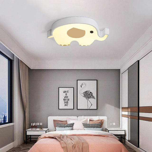 Modern Elephant LED Ceiling Lamp Dimmable Baby Room Kid's Room Ceiling Light
