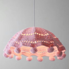 Soft and Cute Hand-woven Cotton Pendant Light for Nursery Lighting Insta Famous Home Decor