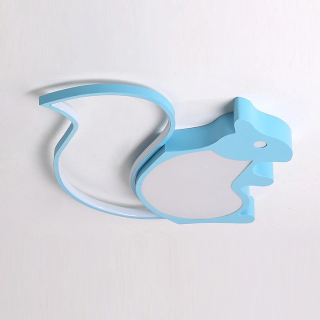 Energy Saving Blue Squirrel LED Ceiling Lamp Dimmable Kid's Room Ceiling Light