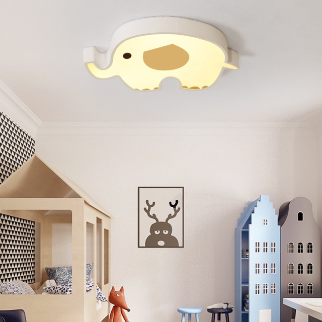 Modern Elephant LED Ceiling Lamp Dimmable Baby Room Kid's Room Ceiling Light