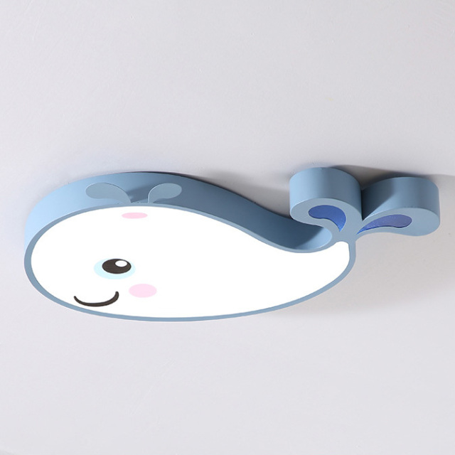 Cool Kid Lighting Dimmable LED Cartoon Whale Flush Mount for Nursery Lighting Holiday Present&amp;Gift