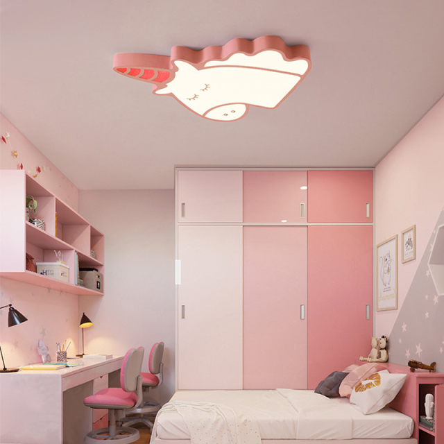 Cool Kid's Lighting LED Unicorn Ceiling Light Dimmable for Nursery/Girl's Room