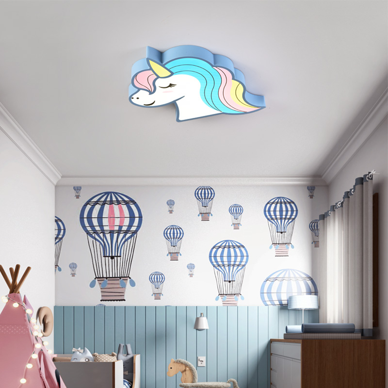 Rainbow Unicorn Horse Dimmable LED Ceiling Light Cool Kid's Lighting Gift