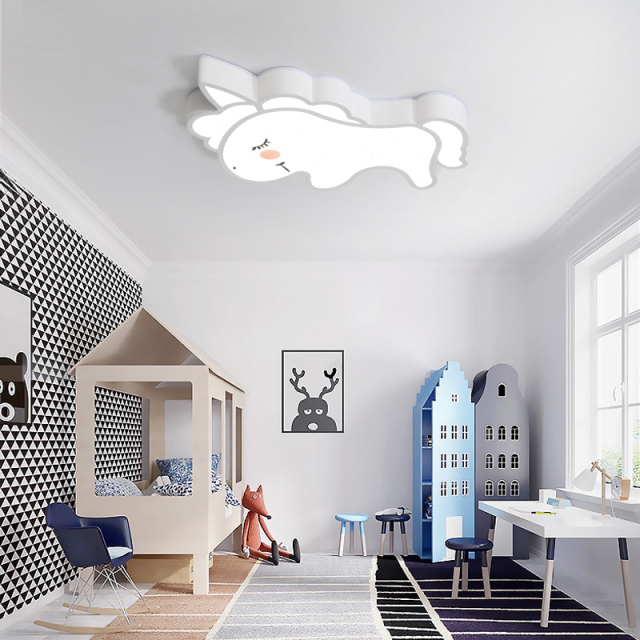 Modern Cute Design Unicorn LED Flush Mount Dimmable for Nursery/Play Room Kid's Room Lighting